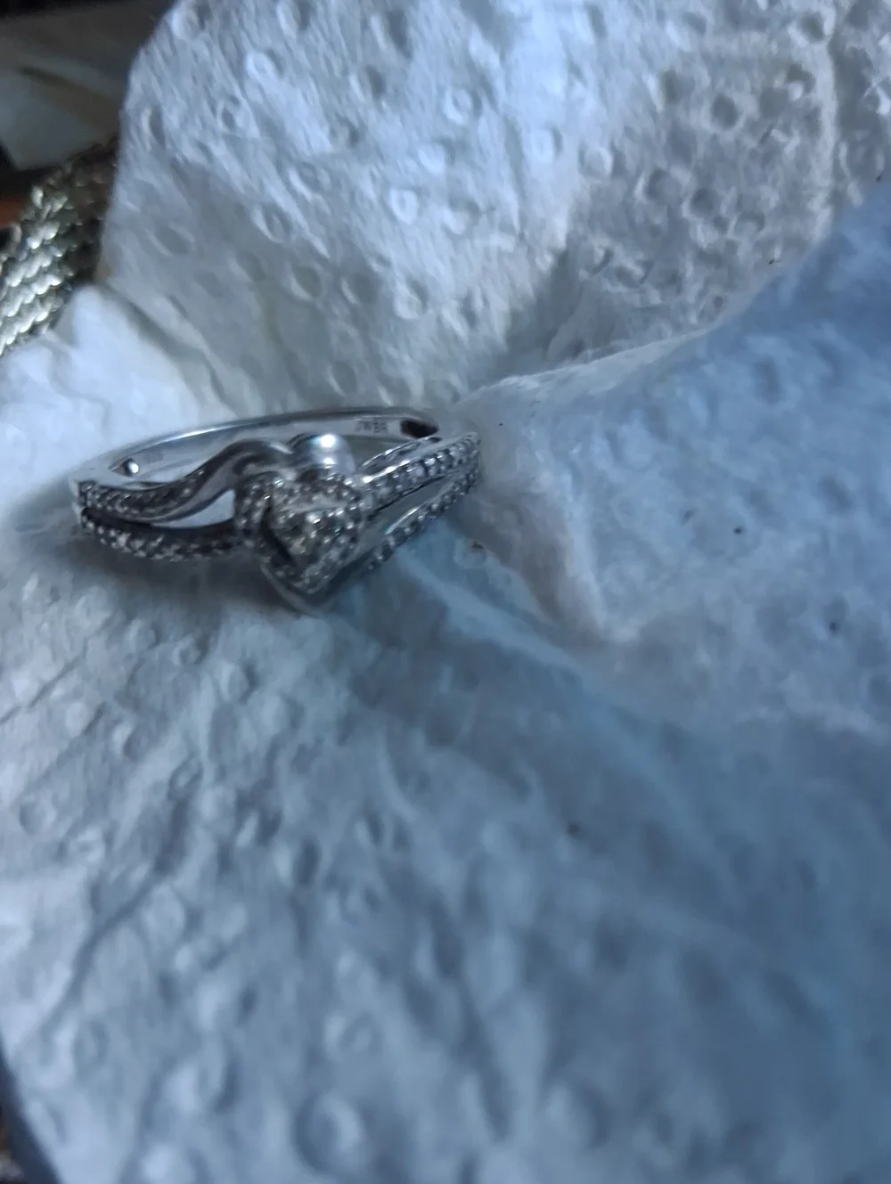 Silver-925 Women's Filigree Halo Ring with Clear Stone